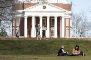 View of the UVA Rotunda from the Lawn