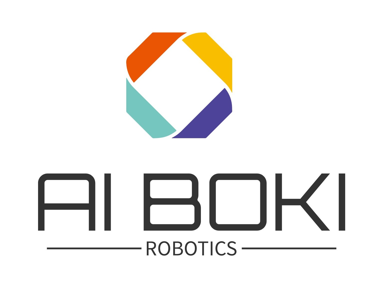 logo for company colored circle with AI Boki underneath and at the bottom the word Robotics