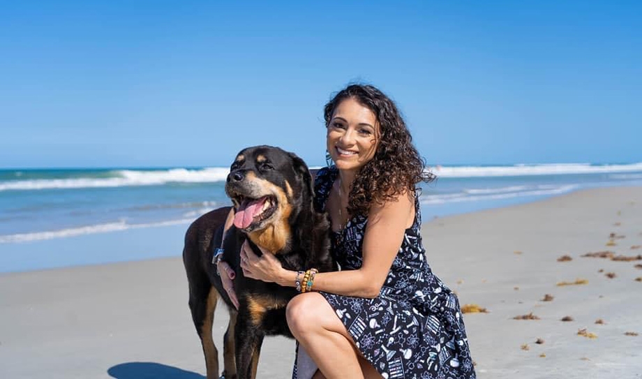 Giovanna Camacho and dog Abbu