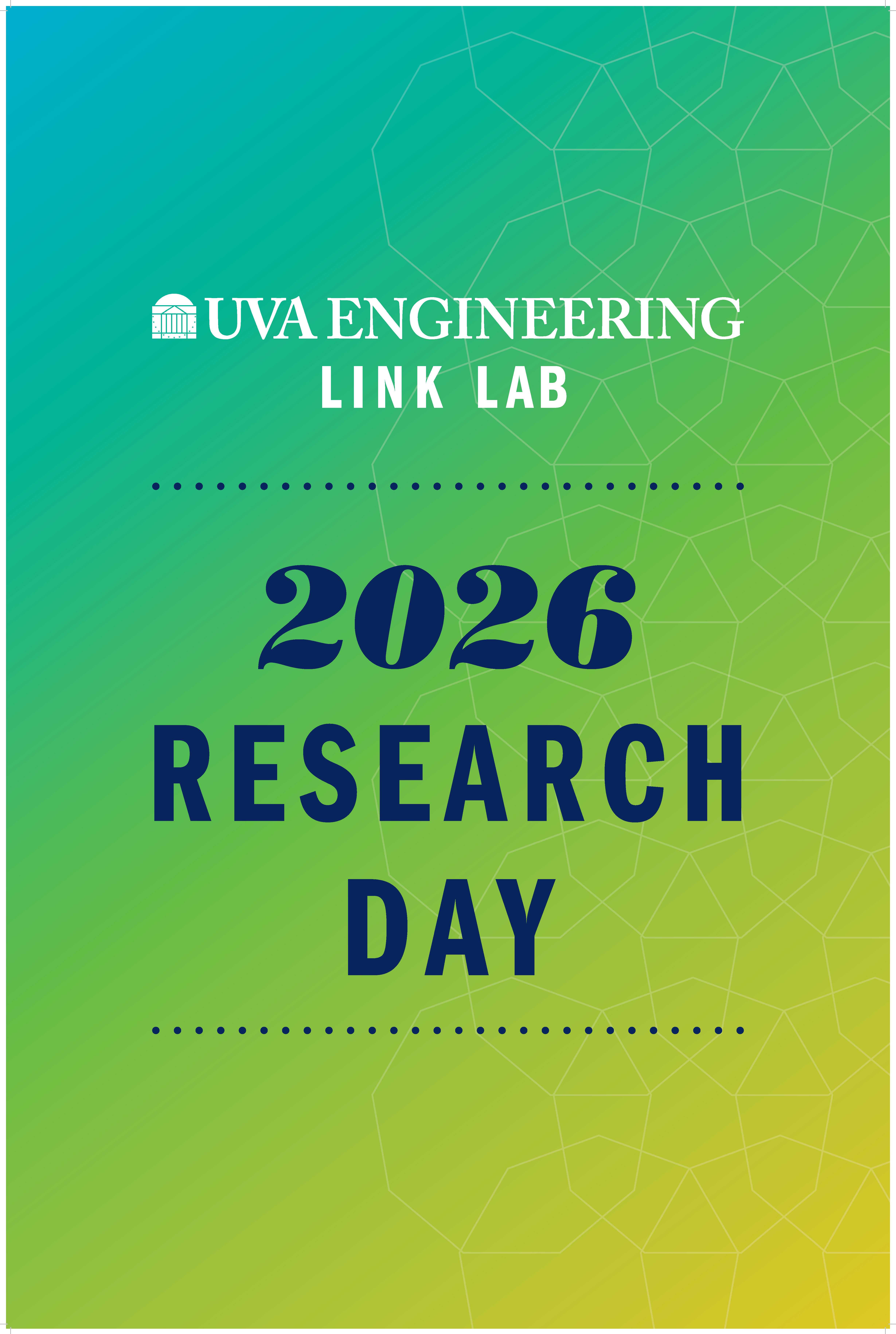 blue and green flyer with Link Lab logo on top and "2026 Research Day" written in the middle.