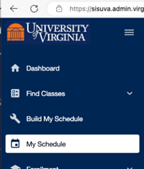 In the sis toolbar, select "My Schedule"