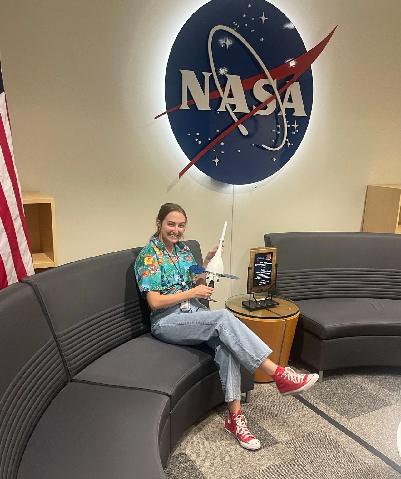 Small seated at NASA