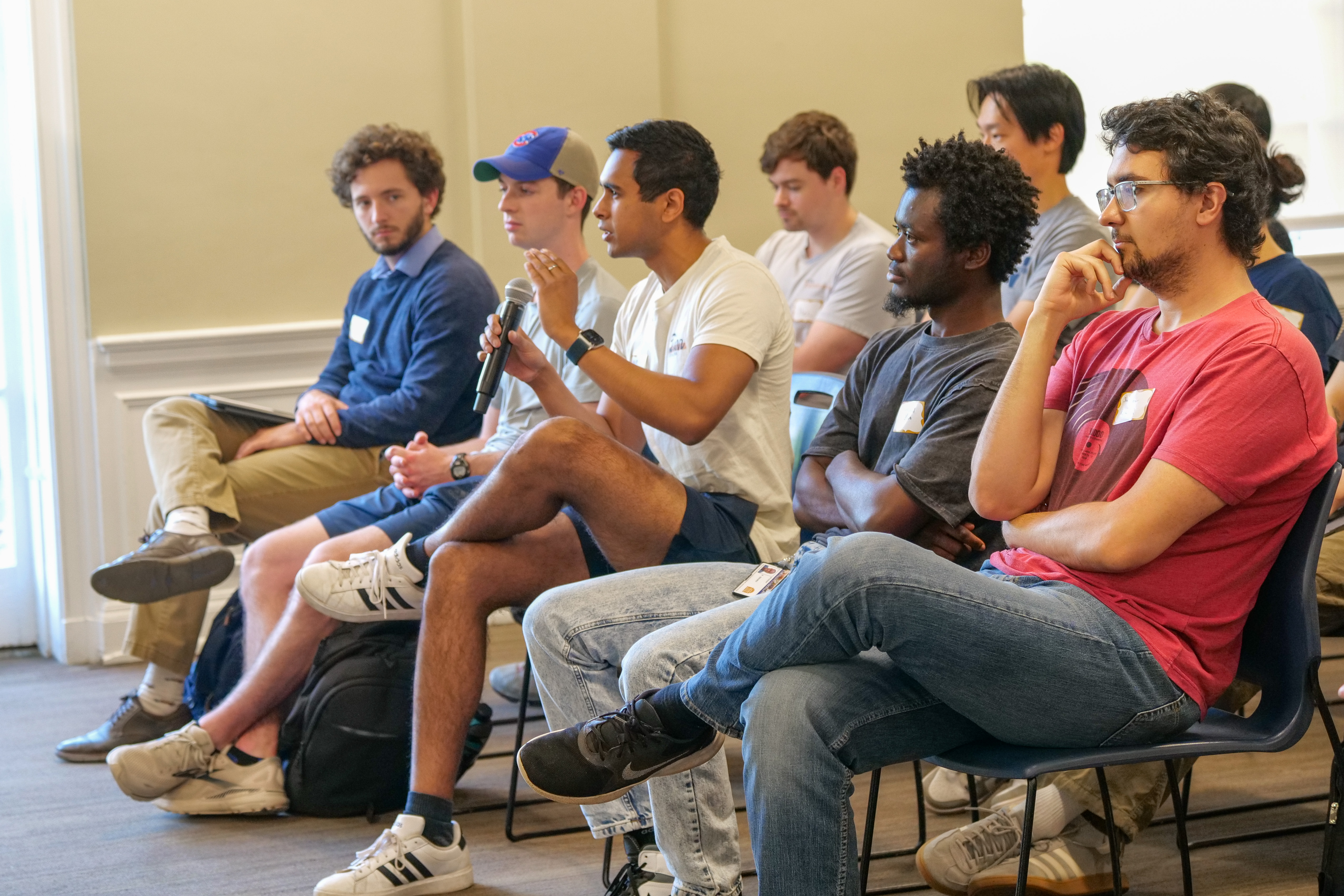 A student asks a question during the event. (Photo by Bridge Moriarty, UVA Engineering)