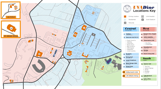 UVADine Locations Map