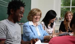 Mary Lou Soffa with students in class