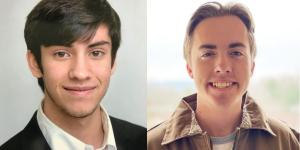 Side-by-side portraits of Alvaro Delgado (left) and Jacob Lewis