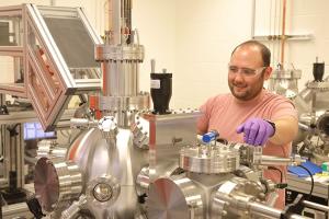 Ian Brummel in the lab