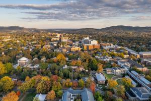 Drone shot of University of Virginia campus