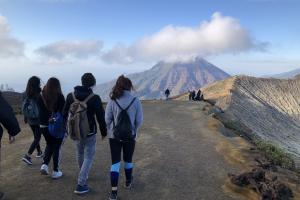 students on mountain