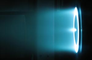 a xenon thruster in the lab