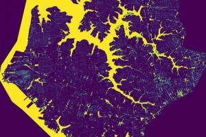 modeled map of flooding in Norfolk, VA