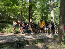 UVA CHE students working together in team building exercise
