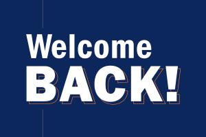 Graphic reading "Welcome Back!"