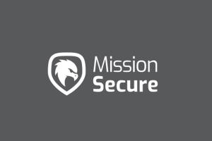 Mission Secure logo on gray field