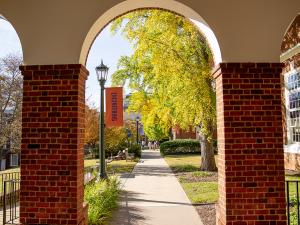 View from Darden Court toward Olsson Hall