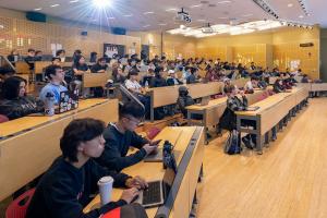 Rice Hall classroom filled with students