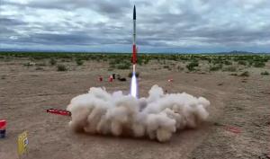A rocket launching, photo courtesy of the Experimental Rocket Sounding Association