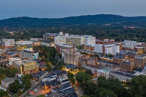 Aerial view of UVA Health System