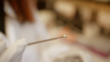 Closeup of a hydrogel on a lab spoon