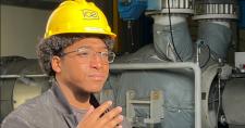 student in factory