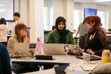 Students discuss their project