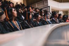 Students seated in Old Cabell Hall