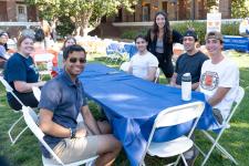 Students seated at a table