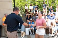 Student receives an award