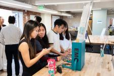Students examine a capstone project