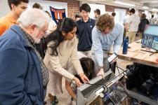Students explain how the smart swim block works