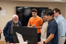 Students discuss their project