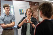 Students discuss their project