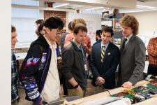 a student explains a capstone project