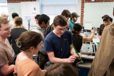 a student explains a capstone project