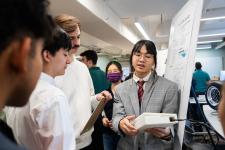 a student explains a capstone project