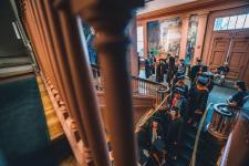 Students enter Old Cabell Hall