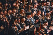 Students seated at the graduation ceremony