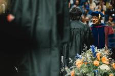 Faculty greet students