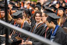 Students seated at the ceremony