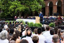 Wide view of department ceremony