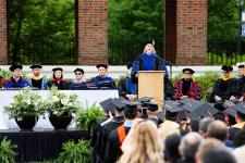 Dean West speaks at the ceremony