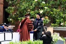 A student receives his diploma