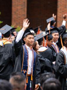 Students celebrate after the ceremony