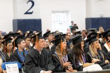 Students seated at the diploma ceremony.