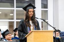Student speaker at the ceremony