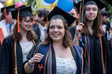 Students walk the Lawn