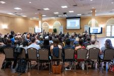 View of audience from behind