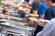 Buffet food during picnic