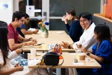 Students at the brunch