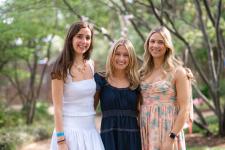 Students pose at the garden party